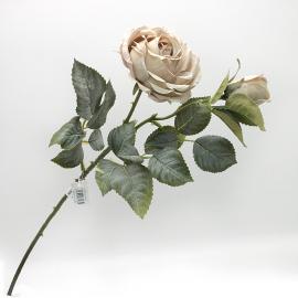 Dirbtinė rožės šaka 64 cm (pilkai kreminė)