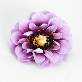 Dirbtinių velvetinių jurginų žiedų komplektas (12vnt. x 0.50€) [violetinė, 11x4cm]