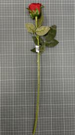 Dirbtinė rožės šaka, ilgis 49,5cm (raudona)