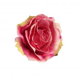 Dirbtinių rožių žiedų komplektas (Rožinė, žalsva, 7x8cm) (12vnt. x 0.60€)