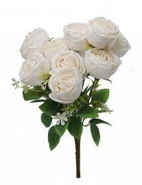 9 rožių puokštė 43cm (kreminė)