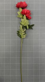 Dirbtinė gėlės šaka, ilgis 64cm (raudona)