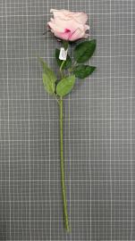 Dirbtinė rožės šaka, ilgis 50cm (balta-rožinė)
