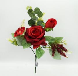 2 rožių puokštė 35 cm (raudona)