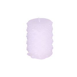 Cilindrinė balta žvakė su burbuliukais 9,5 cm