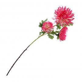 Dirbtinė adatinė chrizantemos šaka, ilgis 92cm (Rožinė, balta)