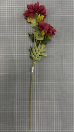 Dirbtinė gėlės šaka, ilgis 62cm (bordo)