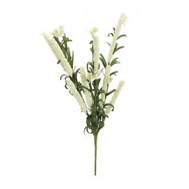 Dirbtinė putoplasto gėlių šakelė su žiedukais, ilgis 49cm (Balta)