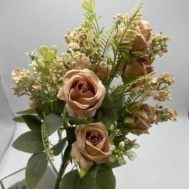 Dirbtinė gėlės puokštė, ilgis 43cm (rožinė)