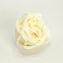 Dirbtinių rožės žiedų komplektas (12vnt. x 0.35€) [balta 5,5x4cm]