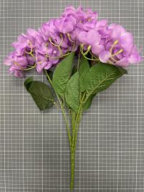 Dirbtinė hortenzijos šaka, ilgis 43cm (violetinė)