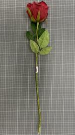 Dirbtinė rožės šaka, ilgis 52cm (raudona)