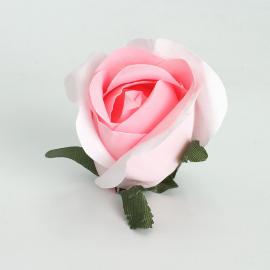 Dirbtinių rožės žiedų komplektas (12vnt. x 0.25€) [rožinė, 4,5x6cm]