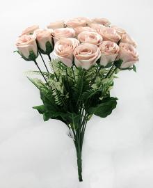 18 rožių puokštė 37cm (pilkai rožinė)