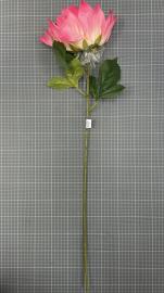 Dirbtinė gėlės šaka, ilgis 80cm (rožinė-šv. geltona)