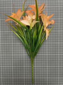 Dirbtinė gėlės šakelė, ilgis 32cm (oranžinė)