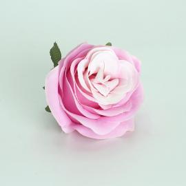 Dirbtinių prasiskleidusių rožės žiedų komplektas (12vnt. x 0.50€) [violetinė, 8x6cm]