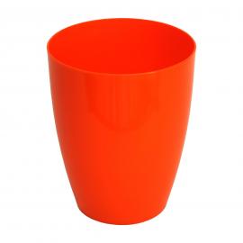Plastmasinis apvalus vazonas su pakeltu dugnu (oranžinis)