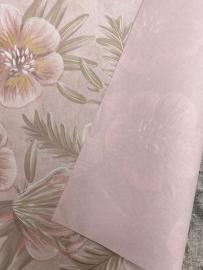 Vyniojamas popierius gėlėms su gėlių dekoracija 10 lapų, 50x60cm rožinis