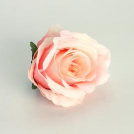 Dirbtinių rožės žiedų komplektas (12vnt. x 0.50€) [šviesiai rožinė, kreminė, 8x6,5cm]