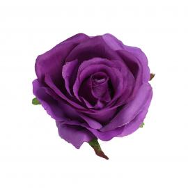 Dirbtinių rožės žiedų komplektas (Tamsiai violetinė, 5x4cm) (12vnt. x 0.55€)