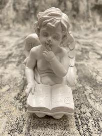 Klūpantis, skaitantis knygą angelas, 10 cm aukščio