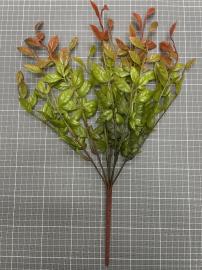 Dirbtinė lapų šakelė, ilgis 46cm (raudona-žalia)