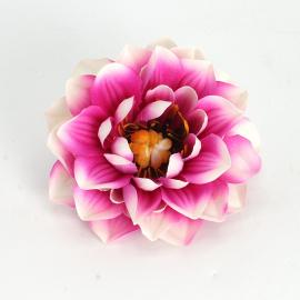 Dirbtinių velvetinių jurginų žiedų komplektas (12vnt. x 0.50€) [rožinė, balta, 11x4cm]