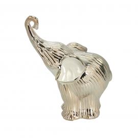 Keramikinis blizgantis dramblys "Linijos", 22x11x27,5cm (šviesiai auksinis)