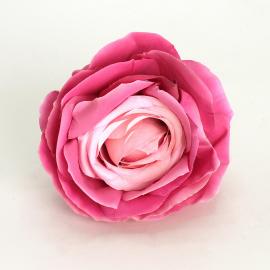 Dirbtinių didelių rožės žiedų komplektas (12vnt. x 0.70€) [rožinė, 11x6cm]