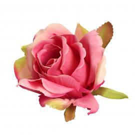 Dirbtinių rožių žiedų komplektas (Rožinė, 6x5,5cm) (12vnt. x 0.55€)