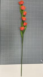 Dirbtinė gėlės šaka, ilgis 100cm (raudona-oranžinė)