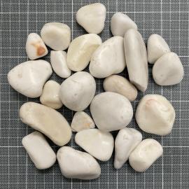 Dekoratyviniai balti gludinti 15-40 mm akmenukai 1kg