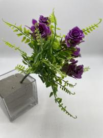 Dirbtinė gėlės puokštė, ilgis 33cm (violetinė)