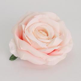 Dirbtinių didelių rožės žiedų komplektas (12vnt. x 0.70€) [šviesiai rožinė, kreminė, 11x6cm]