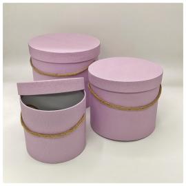 Cilindrinės dėžutės 3 dalių su rankenėle (violetinė)