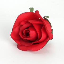 Dirbtinių rožės žiedų komplektas (12vnt. x 0.25€) [raudona, 6x6cm]