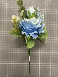 2 rožių puokštė 35 cm (šv. mėlyna)