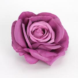 Dirbtinių didelių rožės žiedų komplektas (12vnt. x 0.70€) [violetinė, 11x6cm]