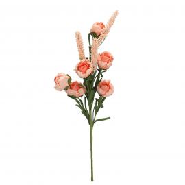 Dirbtinė putoplastinė gėlių šakelė su žiedais, ilgis 41cm (oranžinė)