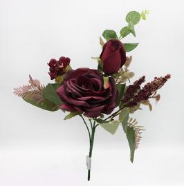 2 rožių puokštė 35 cm (t. violetinė)
