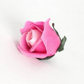 Dirbtinių rožės žiedų komplektas (12vnt. x 0.25€) [rožinė, 4,5x6cm]