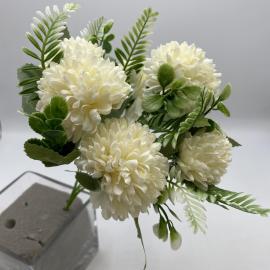 Dirbtinė gėlės puokštė, ilgis 32 cm (balta)