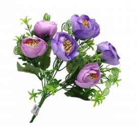 7 žiedų puokštė 32cm (mėlyna-violetinė)