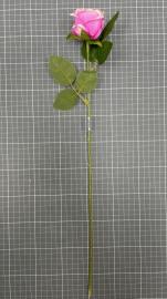 Dirbtinė rožės šaka, ilgis 37cm (rožinė-šv. rožinė)