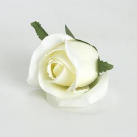 Dirbtinių rožės žiedų komplektas (12vnt. x 0.25€) [balta, 4,5x6cm]