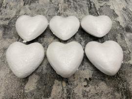 Šešios polistirolo širdelės 6,5 cm