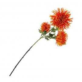 Dirbtinė adatinė chrizantemos šaka, ilgis 92cm (Oranžinė)