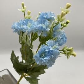 Dirbtinė gėlės puokštė, ilgis 33cm (šv. mėlyna)