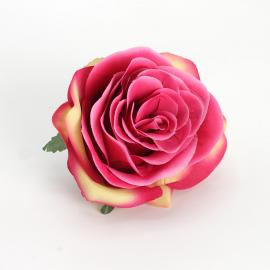Dirbtinių prasiskleidusių rožės žiedų komplektas (12vnt. x 0.45€) [rožinė, gelsva 9x6cm]